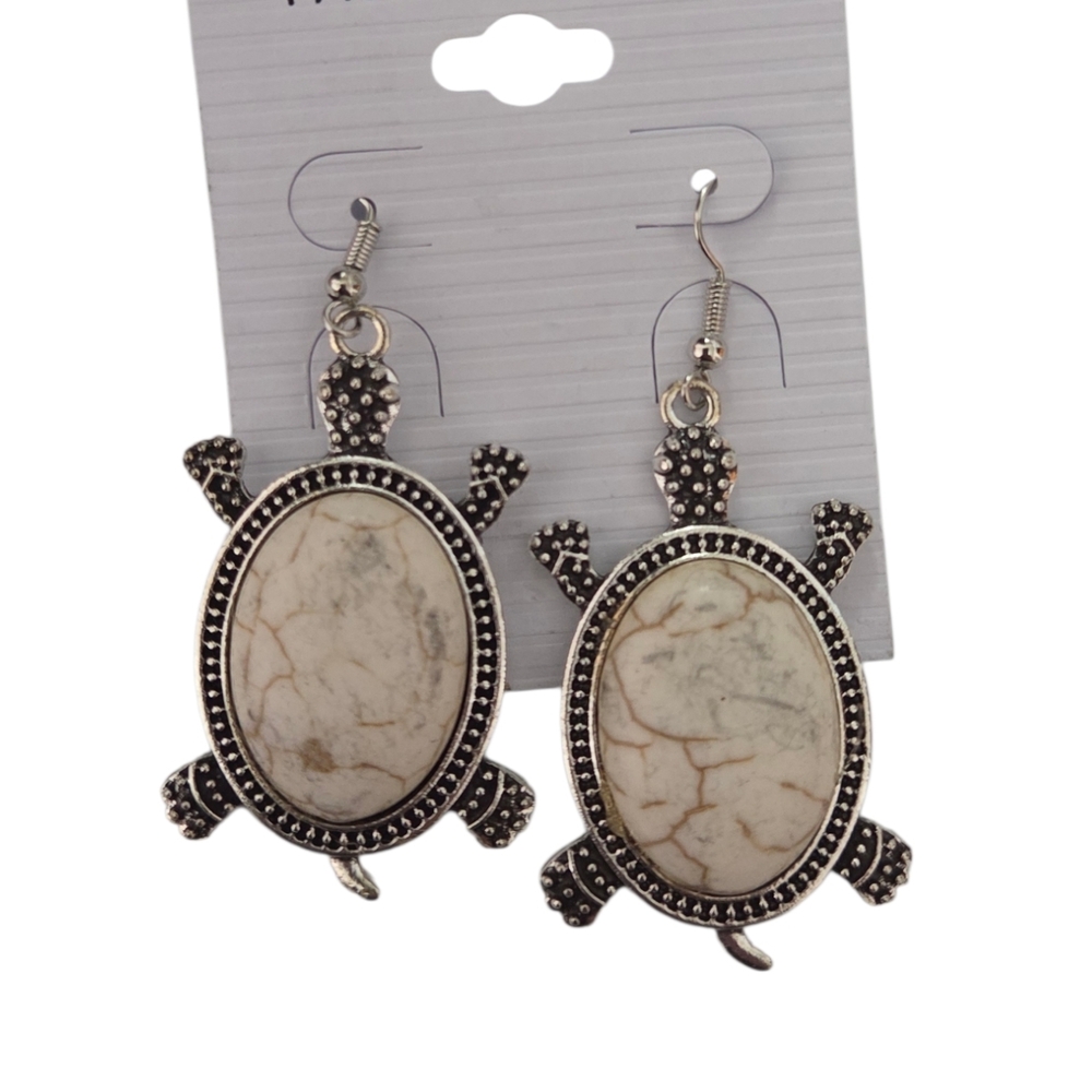 Silver Turtle Earrings